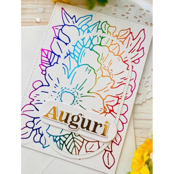 Sfondo con fiori - hot foil - immagine 3